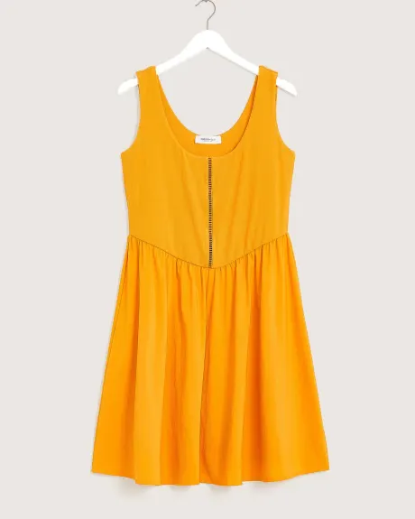 Yellow Flared Sleeveless Dress - Addition Elle