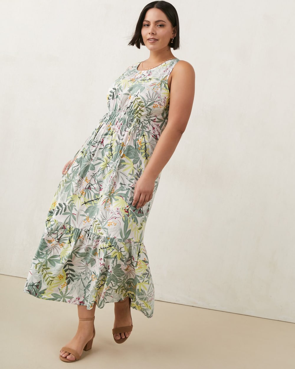 Responsible, Sleeveless Maxi Dress, Floral Print