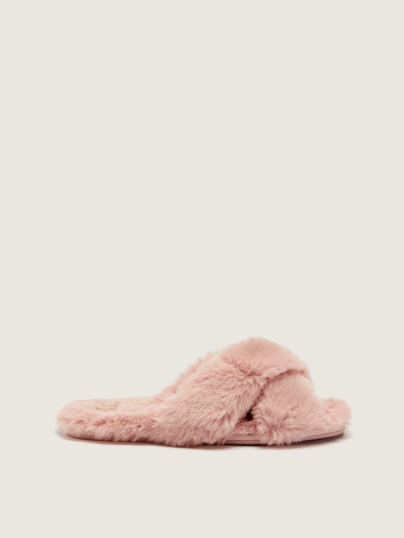 Faux-Fur Crossover Slippers - Addition Elle | Penningtons