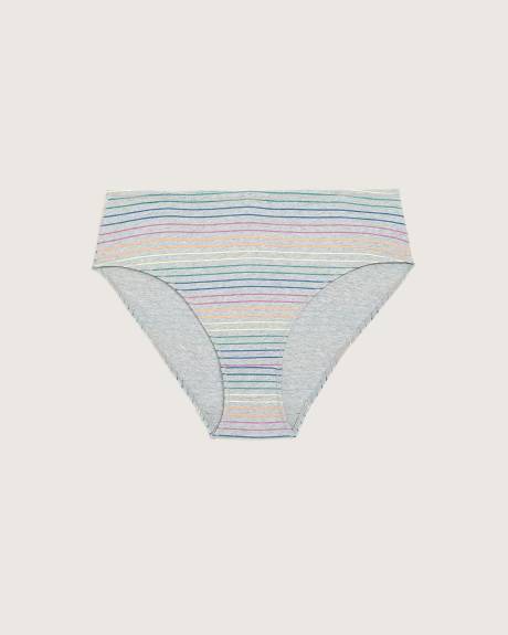 Culotte échancrée en coton chiné avec rayures multicolores - ti VOGLIO