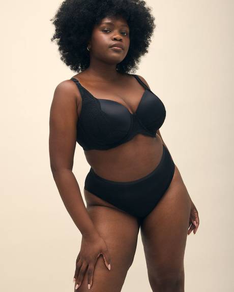 Black Cheeky Brief with Lace Back - Déesse Collection