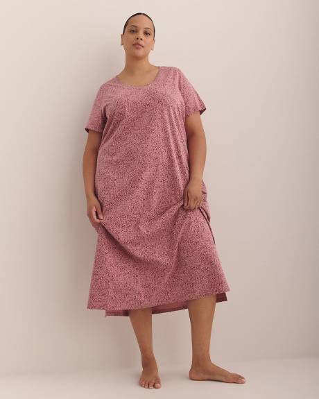 Long Floral Short-Sleeve Sleepshirt - ti Voglio