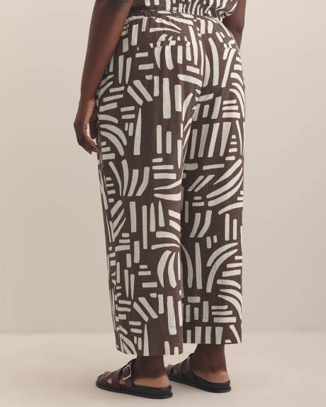 Pantalon écourté à jambe large avec cordon à la taille