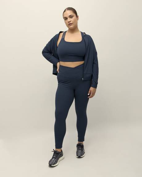 Ribbed Crop Top with Asymmetrical Straps - Active Zone