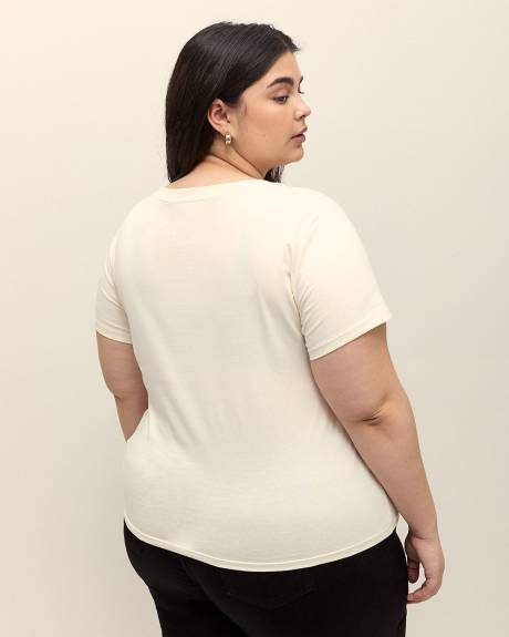 White Crewneck Tee with Batwing Logo - Levi's