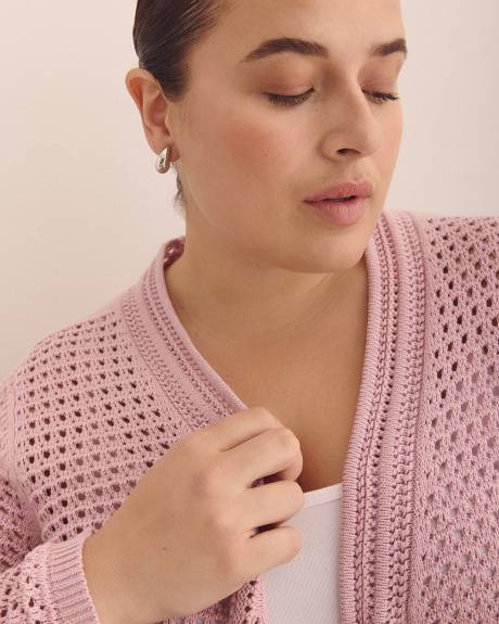 Long-Sleeve Crochet Cardigan