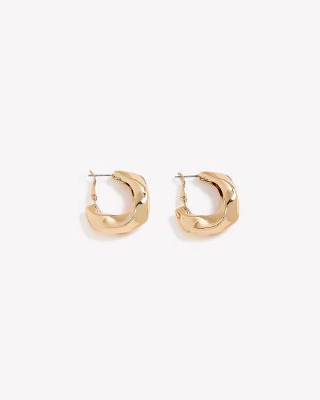 Golden Chunky Uneven Hoop Earrings