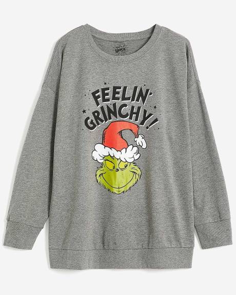Pull à col rond avec imprimé du Grinch