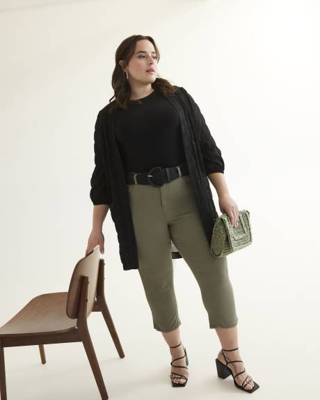 Long-Sleeve Black Kimono