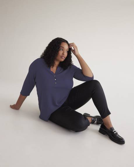 A-Line Knit Tunic with 3/4-Sleeves
