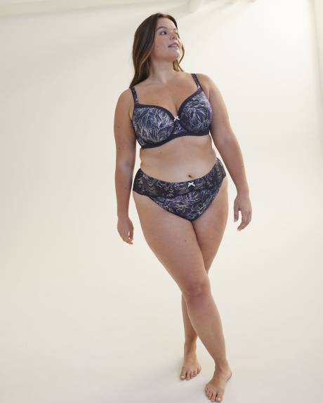 Printed Contour T-Shirt Bra with Lace and Bow - Déesse Collection