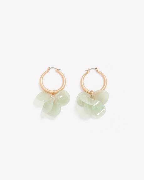 Single Hoop Clustered Earrings