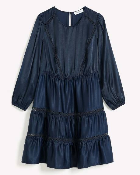 Satin Tiered Dress - Addition Elle