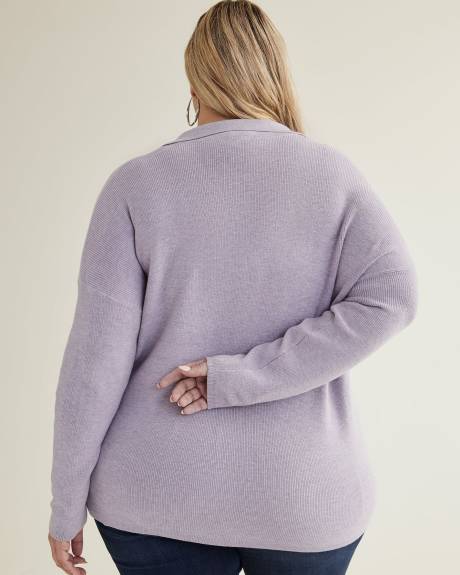 Long-Sleeve Polo Sweater