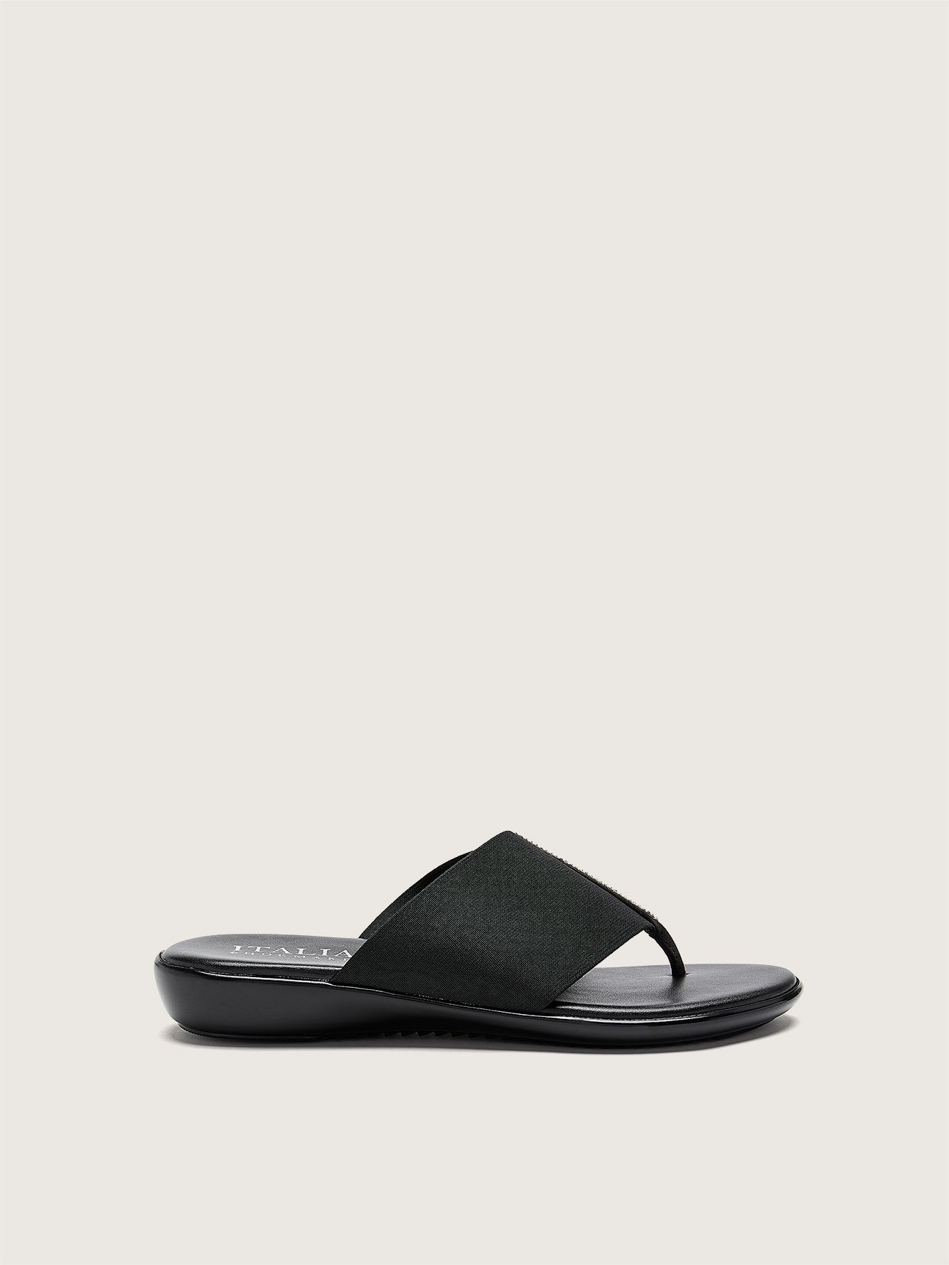 Wide Width, Elastic Strap Thong Sandal - Italian Shoemakers | Penningtons