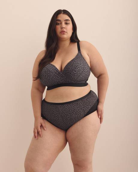 Light Control Cheetah-Print Full Brief with Mesh - Déesse Collection