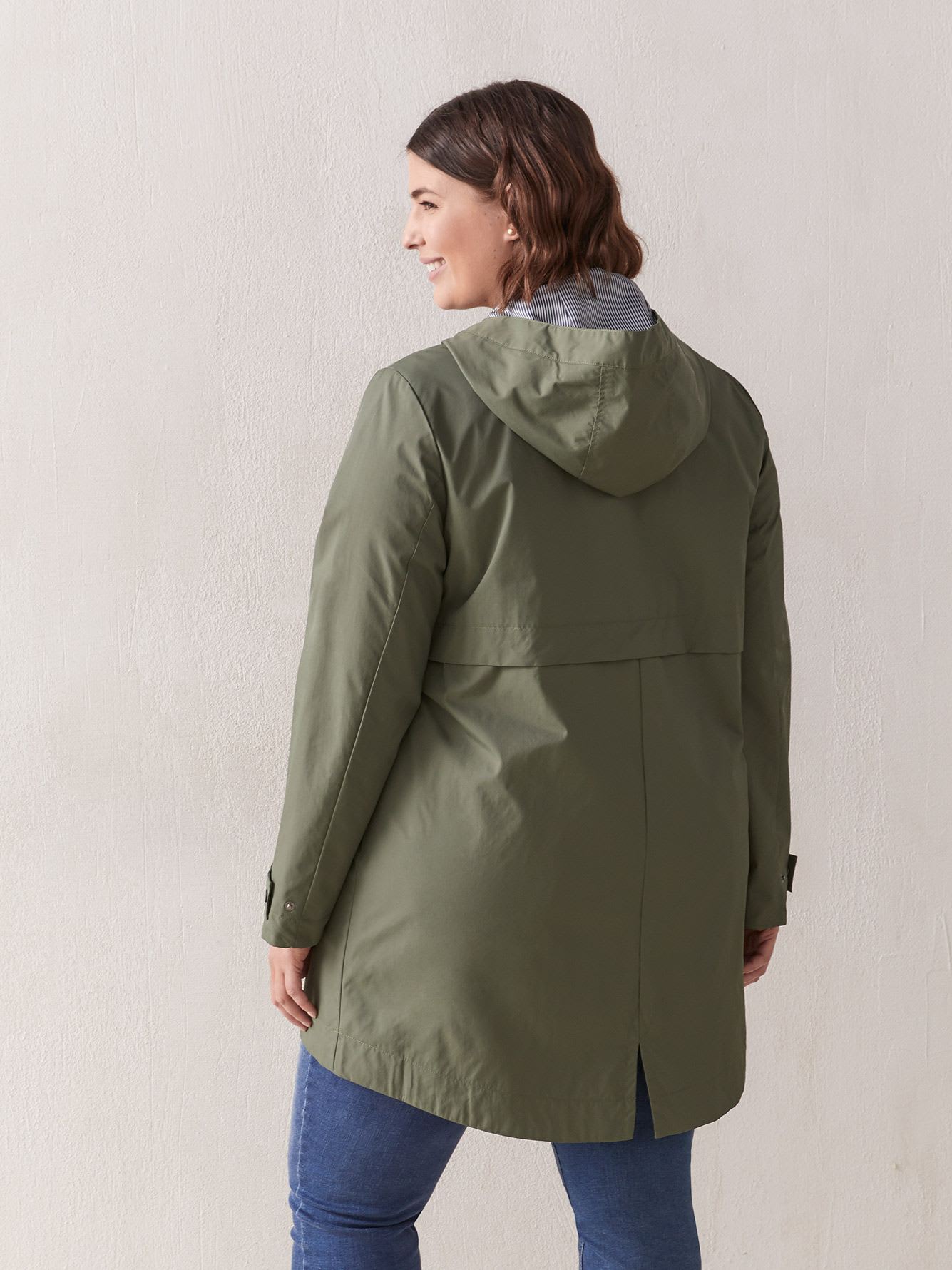 Hooded Knee Length Raincoat In Every Story Penningtons