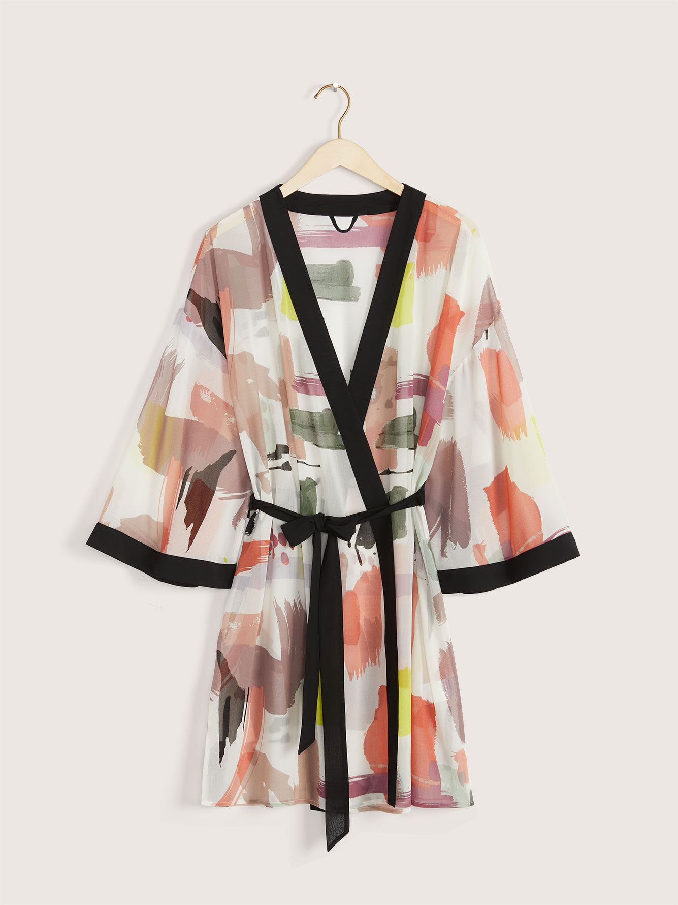 Contrast Printed Lounge Robe Addition Elle Penningtons