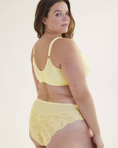Soutien-gorge en dentelle unie avec mesh et boucle, avec armatures - Déesse Collection