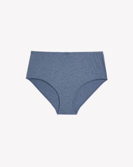 Dotted Heather Blue Cotton Full Brief - ti Voglio
