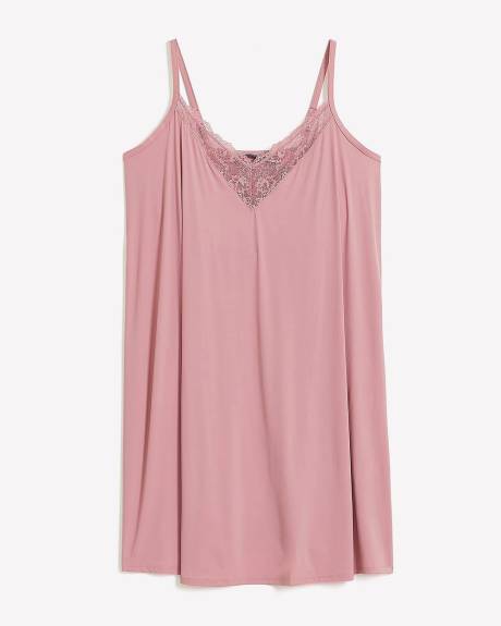Nuisette en satin avec dentelle et soutien-gorge - Déesse Collection