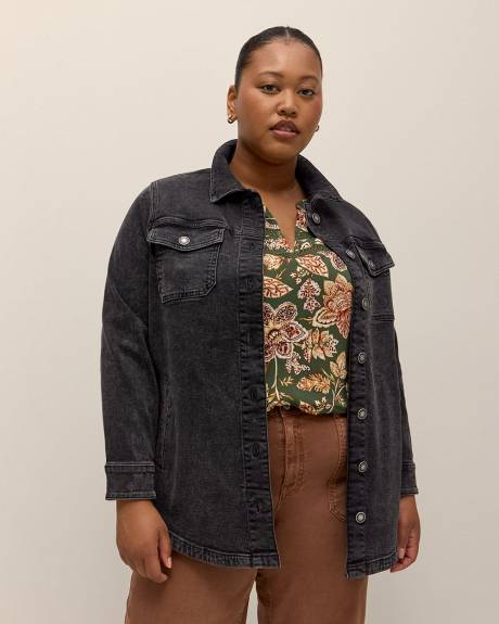 Veste en denim noir délavé, tissu responsable - d/C JEANS