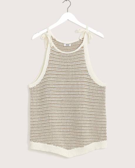 Sleeveless Crochet Sweater Tank Top - Addition Elle