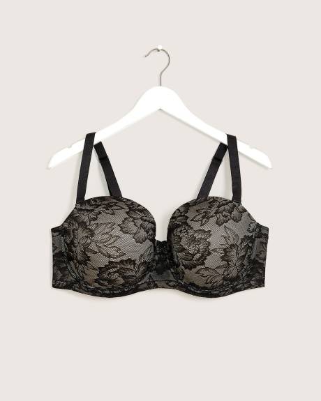 Black Underwire Strapless Lace Bra - Déesse Collection