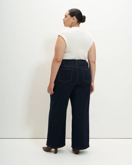 Jean taille haute à jambe très évasée, tissu responsable - Addition Elle