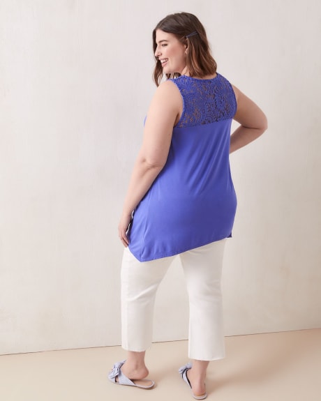 A-Line Tank Top With Scallop Lace Yoke - In Every Story