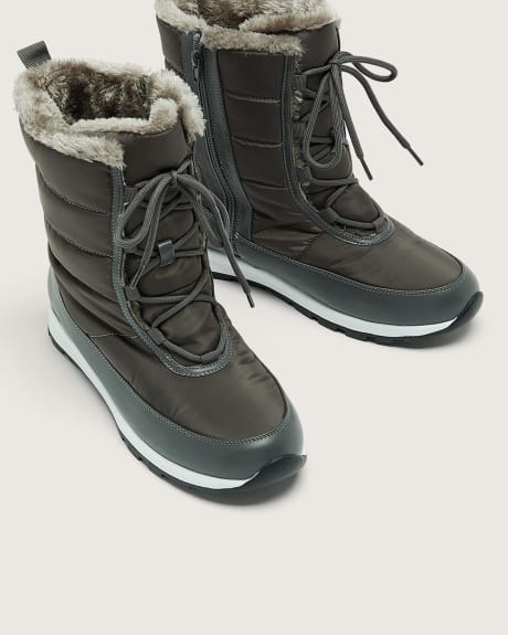 Extra-Wide-Width, Lace-Up Puffer Winter Boot