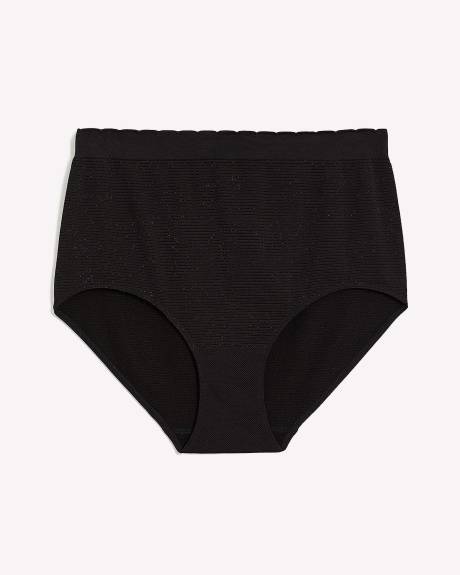 Seamless Ribbed Knit Brief with Golden Lurex - ti Voglio