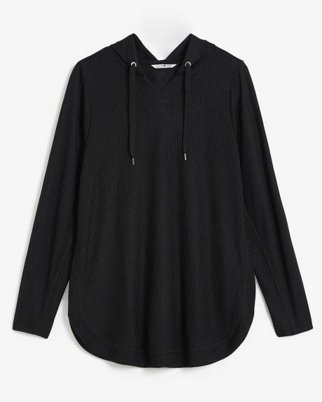 Ribbed Knit Hooded Top - Active Zone