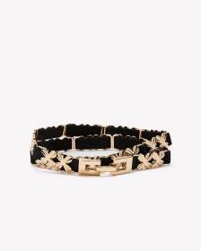 Floral Metal Link Stretch Belt