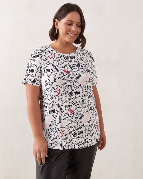T-shirt imprimé coupe moderne à col rond - Addition Elle