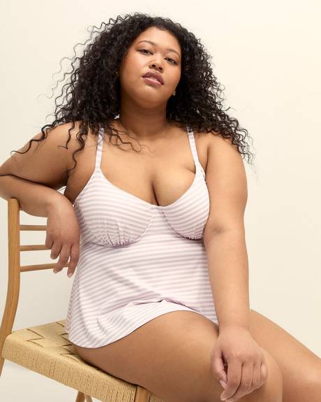 Striped Underwire Tankini Top