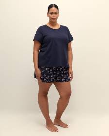 Ensemble de pyjama t-shirt et boxer bleu marine - ti Voglio