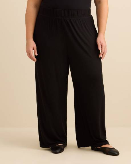 Pantalon de pyjama noir c&ocirc;tel&eacute; &agrave; jambe &eacute;vas&eacute;e - ti Voglio
