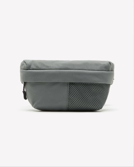 Matte Nylon Waist Bag with Mesh Pocket - Active Zone