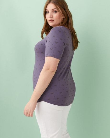 Responsible Printed Crew Neck T-Shirt, Modern-Fit - Addition Elle