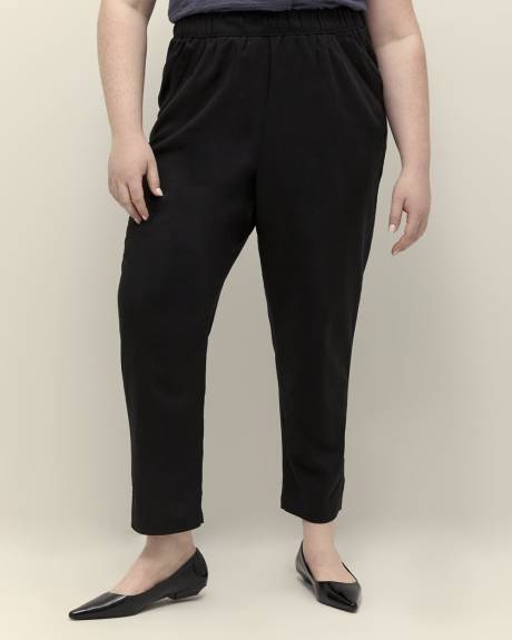 Linen Blend Tapered-Leg Pant