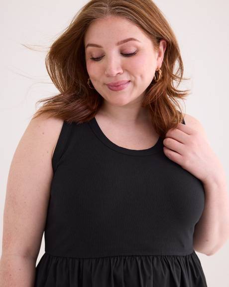Sleeveless Mix-Media Dress