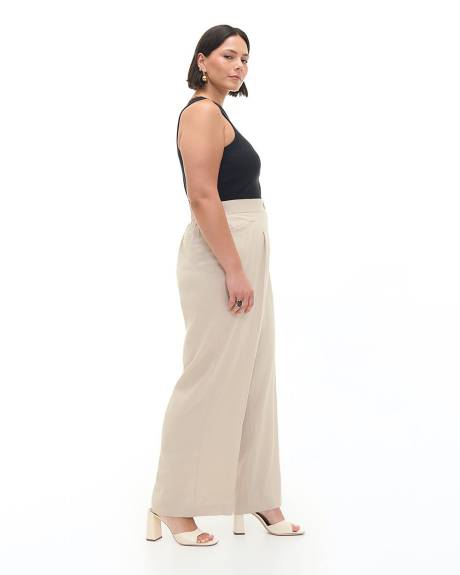 Linen Blend Wide-Leg Pant - Addition Elle