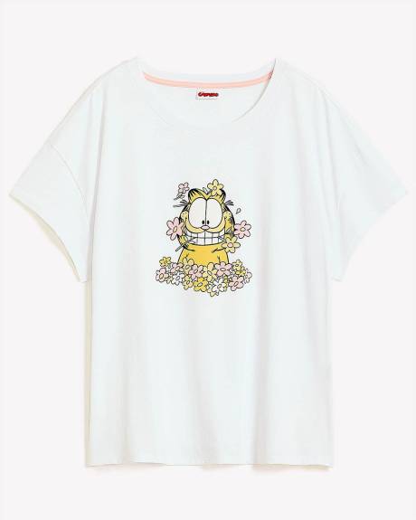 White Garfield Short-Sleeve Pyjama T-Shirt - ti Voglio