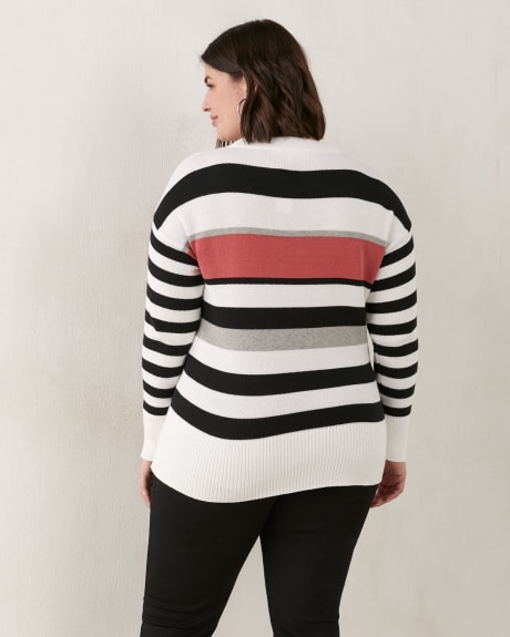 Cotton Stripe Long-Sleeve Crew Neck Sweater - In Every Story