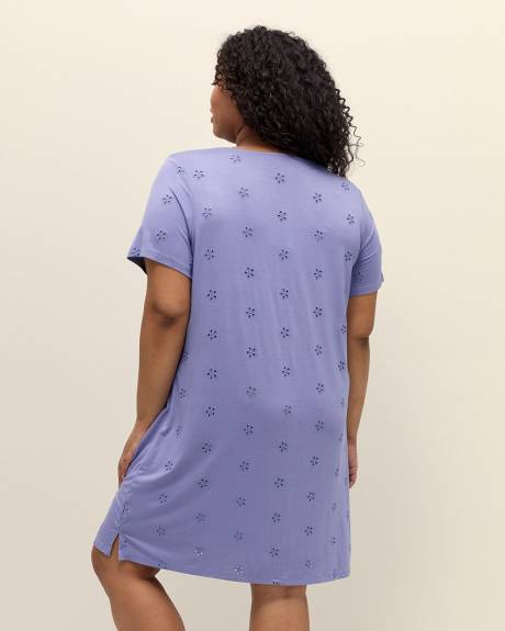 Chemise de nuit lavande à manches courtes - ti Voglio
