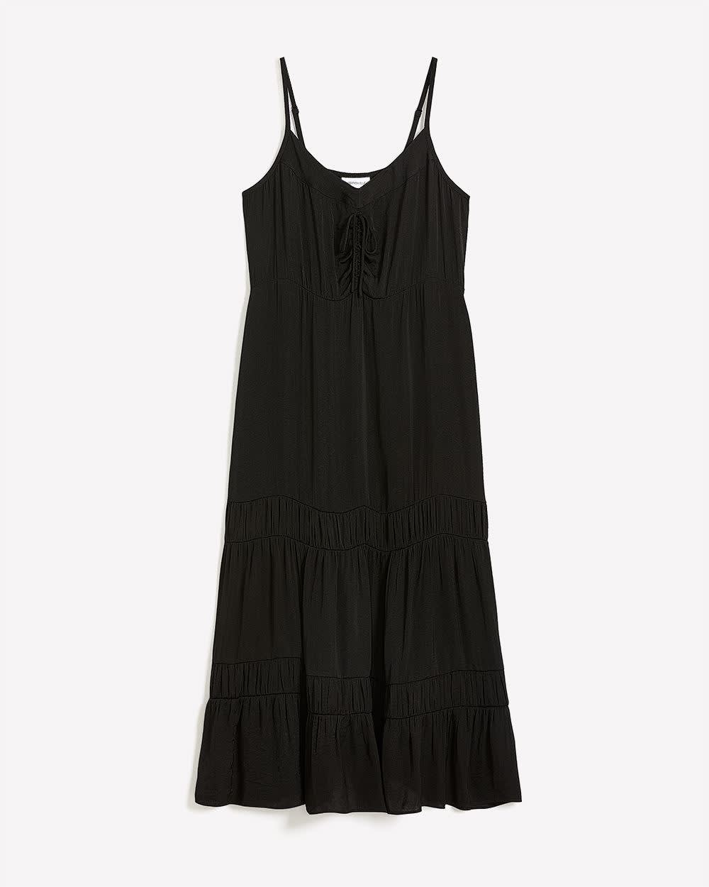 Black Sleeveless Tiered Maxi Dress - Addition Elle