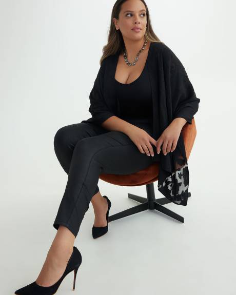 Lightweight Black Floral Shawl