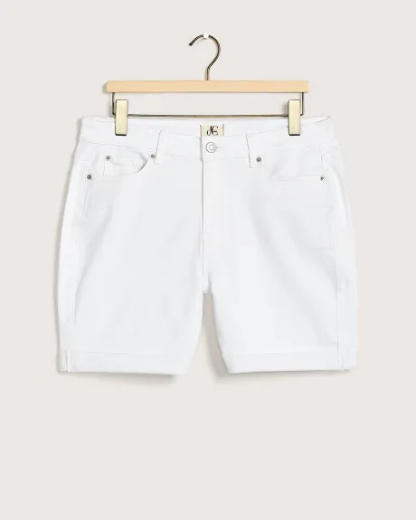 Responsible, 1948 Fit Rolled Cuff White Denim Shorts - d/C JEANS