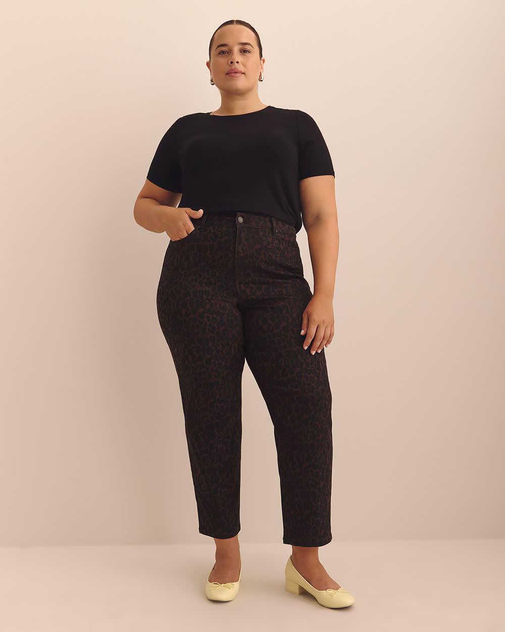 Leopard-Print High-Rise Mom Jeans - Addition Elle